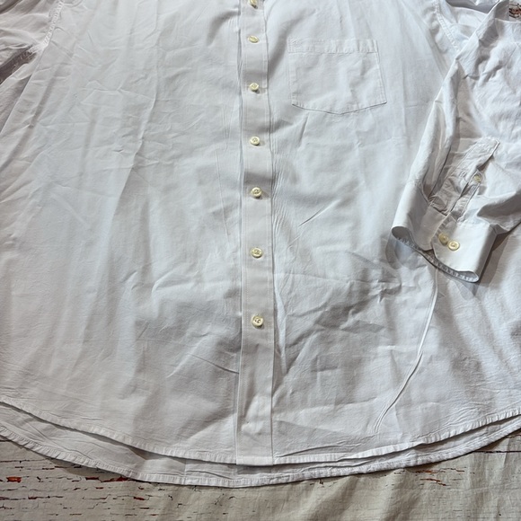 IZOD Cotton White Pocket Long Sleeve Button Down Shirt sz 4XLT - Picture 7 of 11